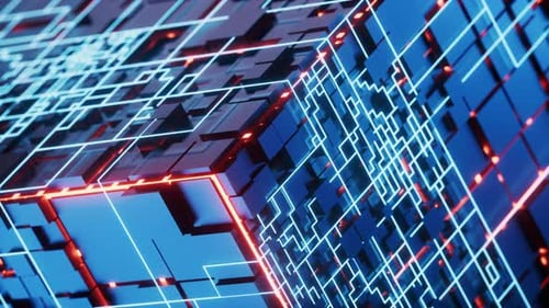 Abstrakter Technologiewürfel