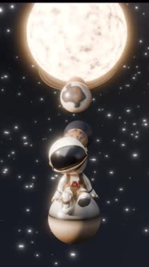 Cartoon Astronaut Loop Animation Satisfying Video