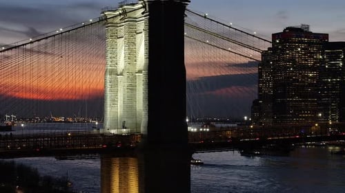 Brooklyn Bridge At Manhattan In New York United States.