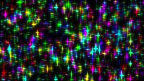Colorful Neon Particles Glitter Star VJ Loop V3