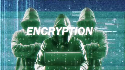 Encryption On Hack Screen And Data Matrix Simulation With Futuristic Hud Screen