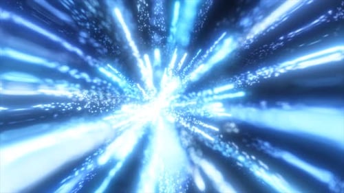 Futuristic Colorful Light Rays Hyperspace Tunnel Background