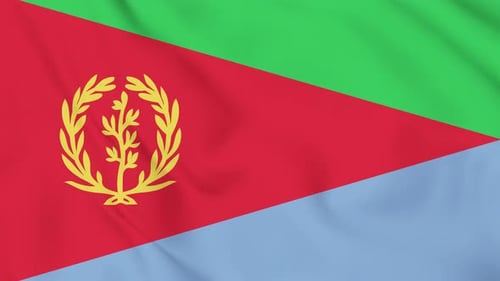 Realistic Waving Flag of Eritrea Loop Animation