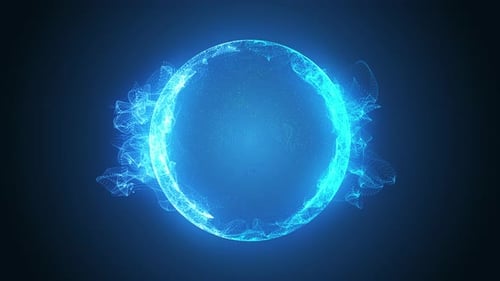 Blue Energy Particle Circle Abstract Background Loop