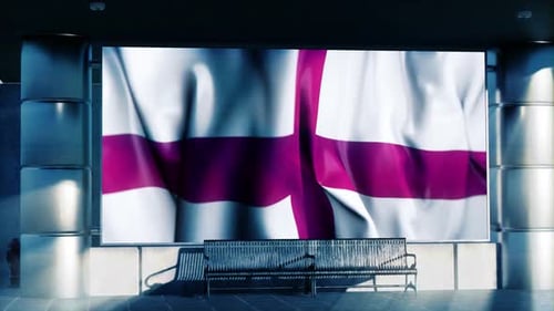 Waving Flag on Modern Digital Billboard Display