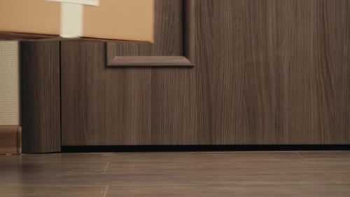 Food and Goods Delivery Box Contactless Online Shopping Volunteer Courier Delivers Parcel a to Door