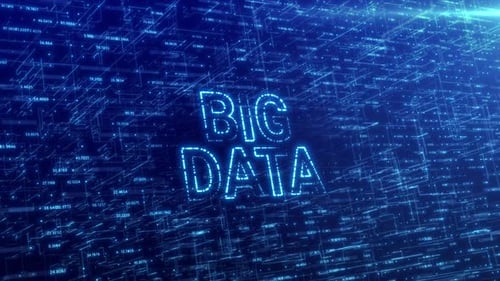 Big-Data-Konzept über blaues futuristisches Technologienetzwerk mit digitalem Cyberspace-Hintergrund