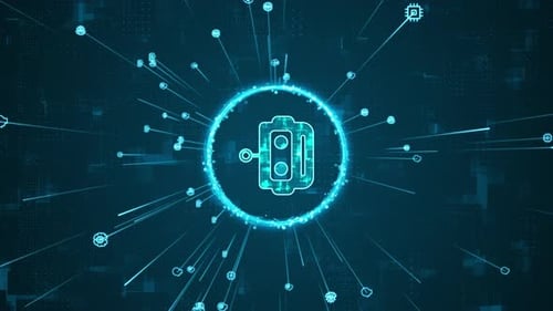 Futuristic Technology Background with Central Icon Reveal
