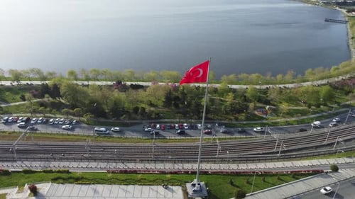 Turkish Flag With Bright Background Uhd