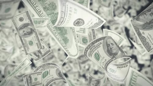 Animated Falling US Dollar Bills Modern Loop