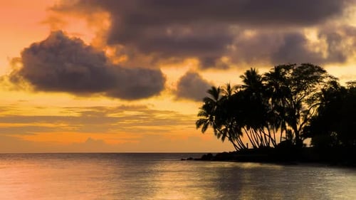 Time Lapse of sunset clouds on the coast of Hawaii