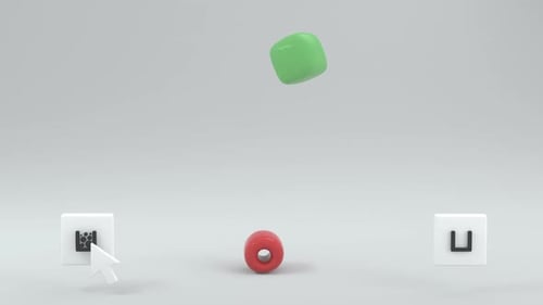 Dynamic 3D Geometric Shapes Falling and Collapsing Animation