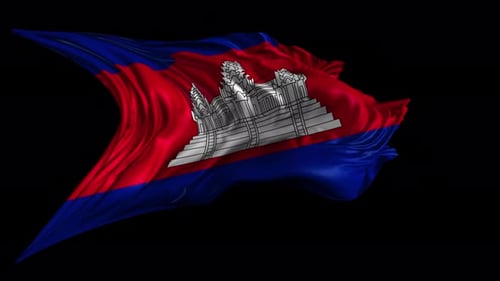 Realistic Waving Cambodia Flag Animation