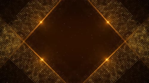 Golden Sparkling Lines Diamond Background Loop