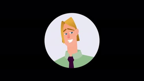 Cartoon character with blonde hair and green shirt