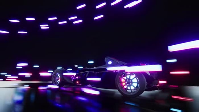 Screen of Car Racing Game with Sportscar Driving Fast Through ...