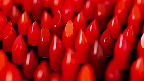 Abstract Red Lipstick Field Modern Beauty Animation