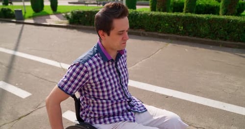 Disabled Person Wheelchair Road