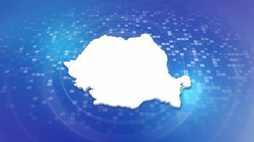 Digital Map Reveal Animation of Romania