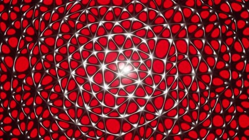 Atmende Zellen im Hintergrund. 3D-Render-Disco-Hintergrund. Futuristische Textur des VJ Loop-Kaleidoskops