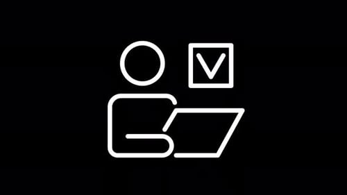 Animated Complete White Linear Icon