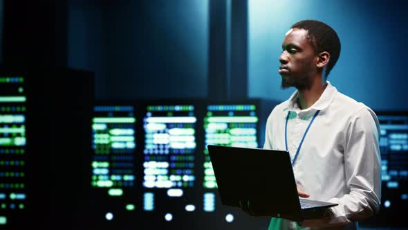 Computer Expert Patching Server Network, Technology Stock Footage ft ...