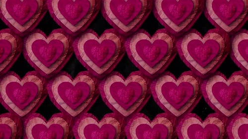 Animated Decorative Paper Hearts Background
