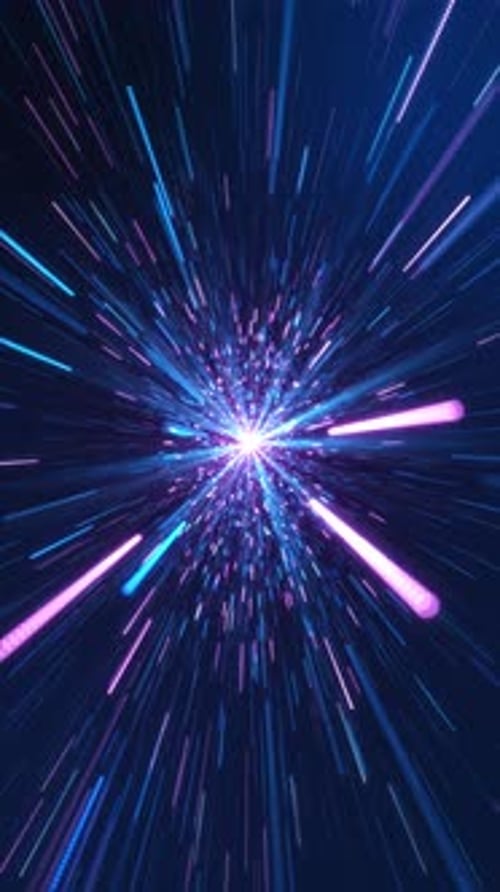 Abstract Hyperspace Motion Trails Data Light Burst Light Streaks Radiating From a Center Point