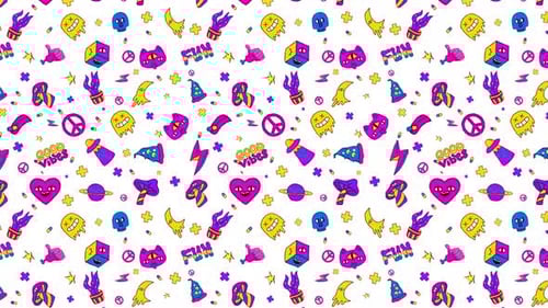 Good vibes seamless looping background pattern animation