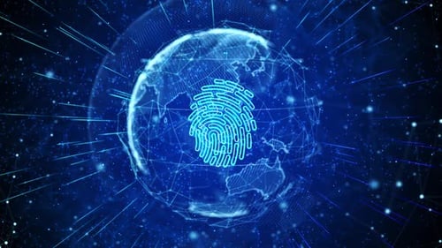 Fingerprint Digital Global Technology World Network Connections Background