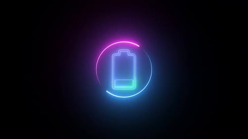 Neon Glow Battery Charging Indicator Animation