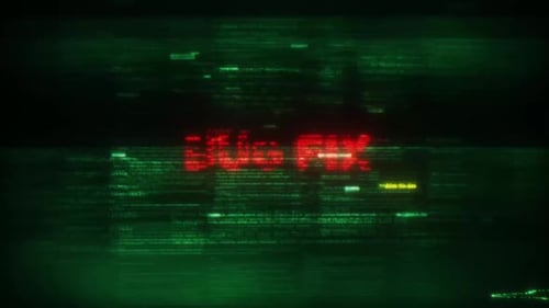 Digital Glitch Code Data Stream with Abstract Noise Effect