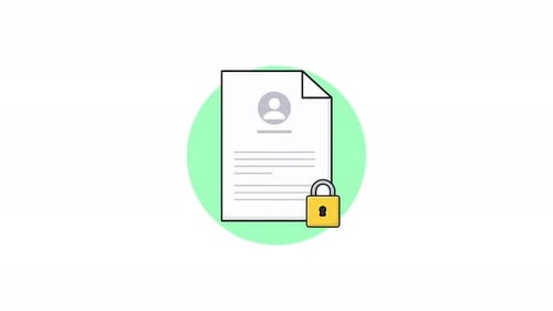 4k Personal Document Paper with Padlock. Private Document Concept Animation Video