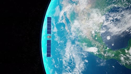 Satellit fängt einen atemberaubenden Blick auf die Erde von der umlaufenden Raumstation ein