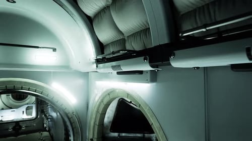 Innenraum der Raumstation im Weltraum
