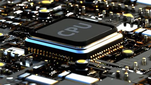 CPU. Modern processor. Motherboard.