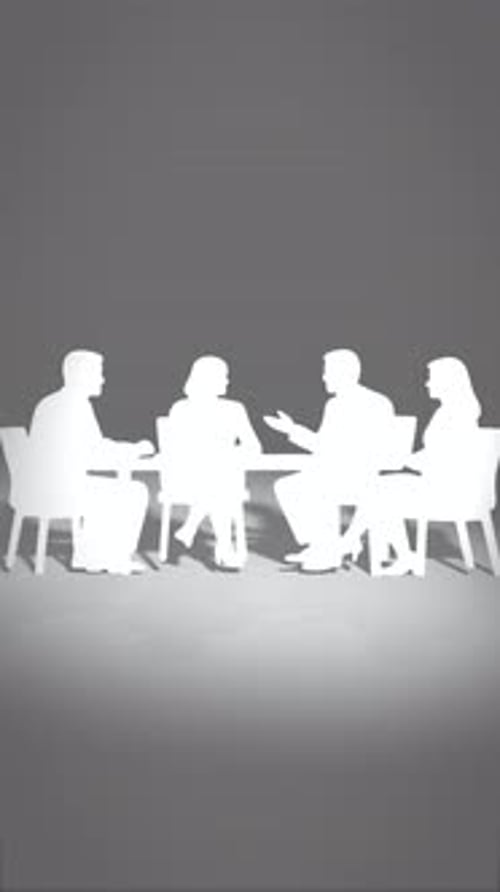 Corporate Business Meeting Silhouettes Animation