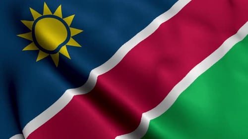 Waving Flag of Namibia with Realistic Fabric Texture Loop