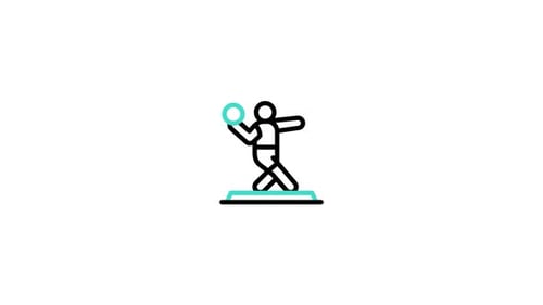 Minimalist Discus Thrower Sports Icon Animation