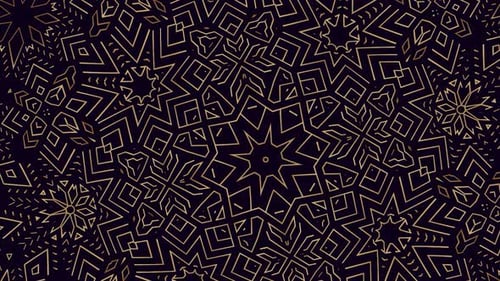 Animated Gold Geometric Mandala Pattern Background Loop