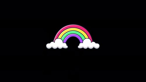 Animated Cartoon Rainbow and Clouds Loop