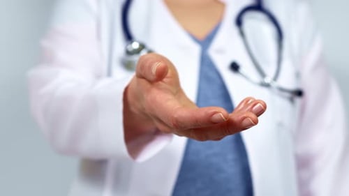 Doctor's helping hand. Medical care and support.