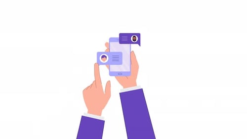 Neue Nachrichtenanimation auf dem Smartphone. Handy, Online-Chat, Konzept für soziale Netzwerke