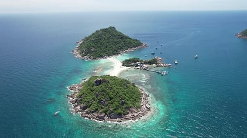 Aerial View of Koh Nang Yuan Island in Koh Tao Thailand