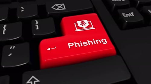 Phishing Round Motion auf Computertastaturtaste