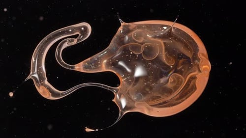 Fluctuation sur fond sombre d'une substance gélatineuse, conception de rendu 3D