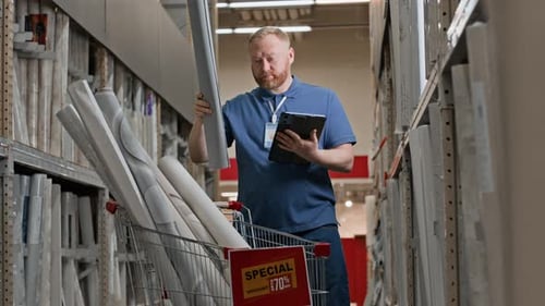 Male Employee Completing Order