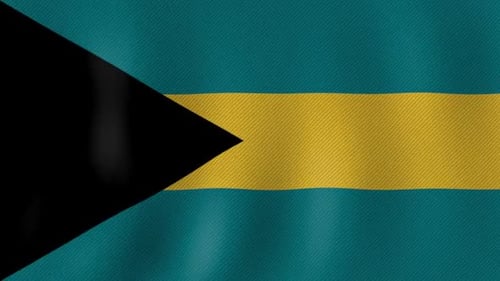 Bahamas National Flag Waving Seamless Loop