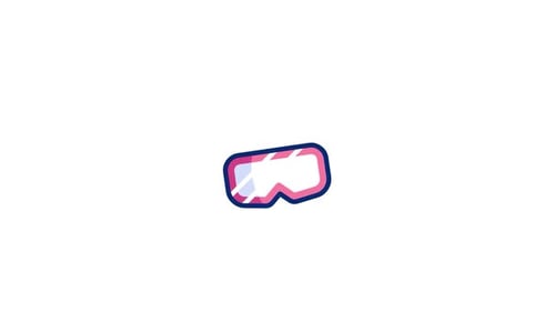Animated Flat Design Goggles Icon
