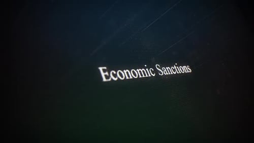 Contexte technologique abstrait des sanctions économiques